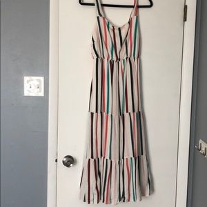 Midi Multicolored Striped Dress